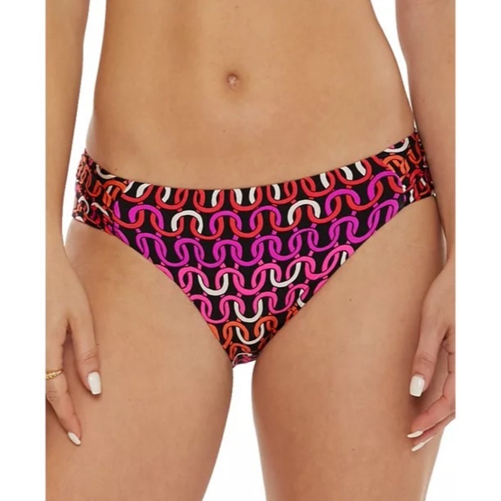 Trina Turk Pink Echo Tab-Side Hipster Bikini‎ Bottoms Size 4